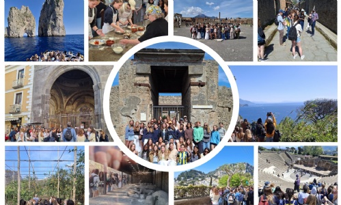collage of pictures of field visit to Italy